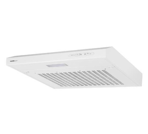 Вытяжка HOMSair HORIZONTAL 60 White/ подвесная, ползунковое управление, 3 скорости, 420 м3/ч, до 12 м2, 45 дБ, светодиодное LED-освещение, угольный фильтр CF152 (H) 1 шт, ШхДхВ: 600х465х80 мм, белый