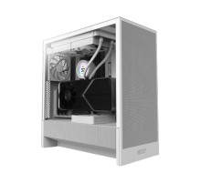 Корпус ПК без блока питания/ Case NZXT H5 Flow (2024), Midi-Tower, TG, 1x120mm, 1xUSB-A 3.2 + 1xUSB-C 3.2, E-ATX, ATX, mATX, mITX White