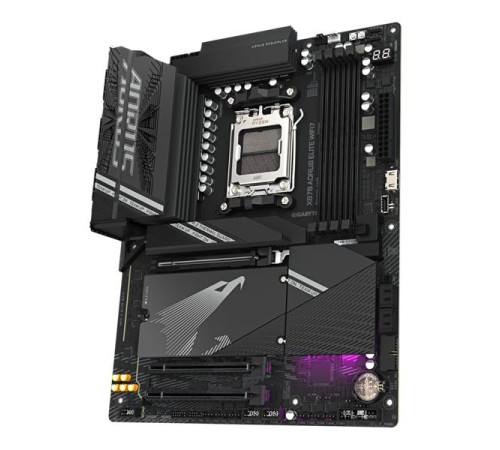 Материнская плата GIGABYTE X870 AORUS ELITE WIFI7 , AM5, X870, 4*DDR5,  4*SATA, 4*M.2, 6*USB 3.2, 4*USB 2.0, 2*Type-C, 3*PCIx16, HDMI, ATX