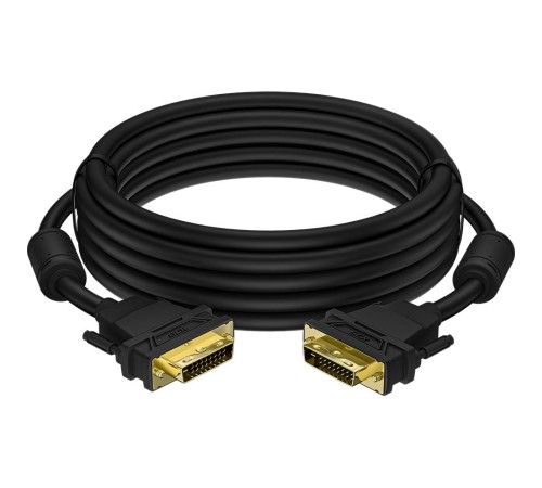 GCR Кабель PROF 7.0m DVI-D, черный, GOLD, ферритовые кольца, OD 8.5mm, 28 AWG, DVI/DVI, 25M/25M, двойной экран, GCR-DM2DMC2-7.0m