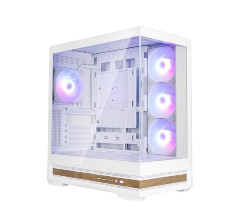 корпус ZALMAN P40 NAMU, ATX, WHITE, WINDOW, WOODEN ELEMENTS, 2xCombo(2.5” or 3.5”), 1xUSB TYPE-C, 2xUSB3.0, SIDE 3x120mm ARGB, REAR 1x120mm ARGB