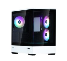 Корпус ZALMAN P30 BW, MATX, BLACK/WHITE, WINDOW, 2x3.5", 3x2.5", 1xUSB TYPE-C, 1xUSB3.0, SIDE 2x120mm ARGB, REAR 1x120mm ARGB