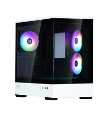 Корпус ZALMAN P30 BW, MATX, BLACK/WHITE, WINDOW, 2x3.5", 3x2.5", 1xUSB TYPE-C, 1xUSB3.0, SIDE 2x120mm ARGB, REAR 1x120mm ARGB