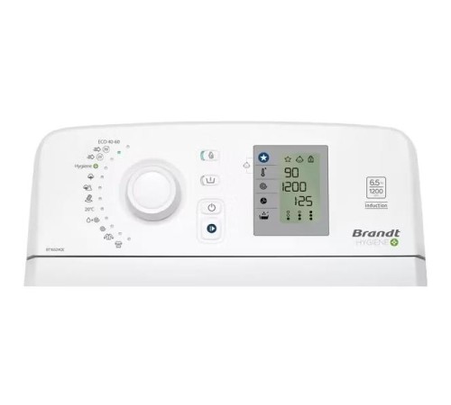 Стиральная машина BRANDT, вертикальная, 850х400х600 мм, 6.5 кг, 1200 об/мин., AquaStop, 12 программ, быстрая стирка, отложеный старт, индукционный мотор, белый Стиральная машина BRANDT, вертикальная, 850х400х600 мм, 6.5 кг, 1200 об/мин., AquaStop, 12 программ, быстрая стирка, отложеный старт, индукционный мотор, белый