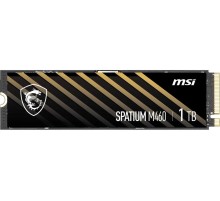Твердотельный накопитель MSI SSD SPATIUM M460, 1000GB, M.2(22x80mm), NVMe, PCIe 4.0 x4, 3D TLC, R/W 5000/4500, IOPs 550 000/950 000, TBW 600, DWPD 0.33, with Heat Sink (5 лет)