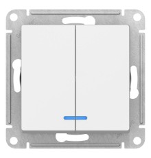 ATLASDESIGN 2-клавишный ВЫКЛЮЧАТЕЛЬ с подсветкой, сх.5а, 10АХ, механизм, БЕЛЫЙ