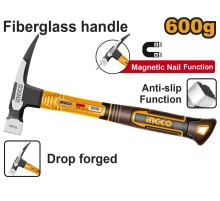Кровельный молоток Ingco HCH81060,600г, ручка фибергласс, нескольз.