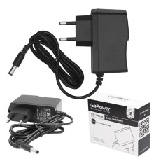 Блок питания GoPower 1.0A 12V 5,5x2,5/12мм импульсный (1/100)