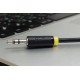 Greenconnect Кабель аудио 0.5m jack 3,5mm/jack 3,5mm черный, желтая окантовка, ультрагибкий, 28 AWG, M/M, Premium GCR-AVC1114-0.5m, экран, стерео