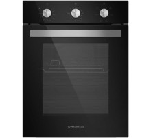 Шкаф духовой электрический MAUNFELD EOEC516B/ 448х546х595 мм, объем 51 л, 7 основных режимов,  механическое управление, двойное стекло дверцы, металлическая ручка дверцы, холодный фронт, конвекция, гриль,таймер,черный цвет