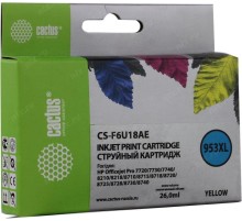 -/ Картридж струйный Cactus CS-F6U18AE 953XL желтый (26мл) для HP OJ Pro 7740/8210/8218/8710/8715