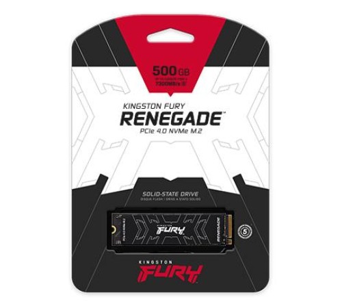 Твердотельный накопитель/ Kingston SSD Fury Renegade, 500GB, M.2(22x80mm), NVMe, PCIe 4.0 x4, 3D TLC, R/W 7300/3900MB/s, IOPs 450 000/900 000, DRAM buffer 512MB, TBW 500, DWPD 0.55, with Heat Spreader (60 мес) Твердотельный накопитель/ Kingston SSD Fury Renegade, 500GB, M.2(22x80mm), NVMe, PCIe 4.0 x4, 3D TLC, R/W 7300/3900MB/s, IOPs 450 000/900 000, DRAM buffer 512MB, TBW 500, DWPD 0.55, with Heat Spreader (60 мес)