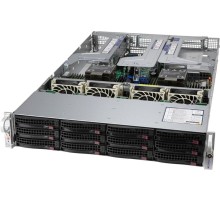 Серверная платформа Supermicro Super Server 2U 620U-TNR noCPU(2)Scalable/TDP 270W/no DIMM(32)/ 12(SFF) /2x2000W