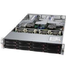 Серверная платформа Supermicro Super Server 2U 620U-TNR noCPU(2)Scalable/TDP 270W/no DIMM(32)/ 12(SFF) /2x2000W