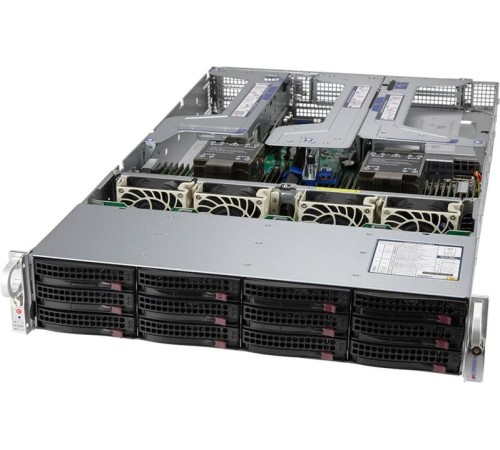Серверная платформа Supermicro Super Server 2U 620U-TNR noCPU(2)Scalable/TDP 270W/no DIMM(32)/ 12(SFF) /2x2000W
