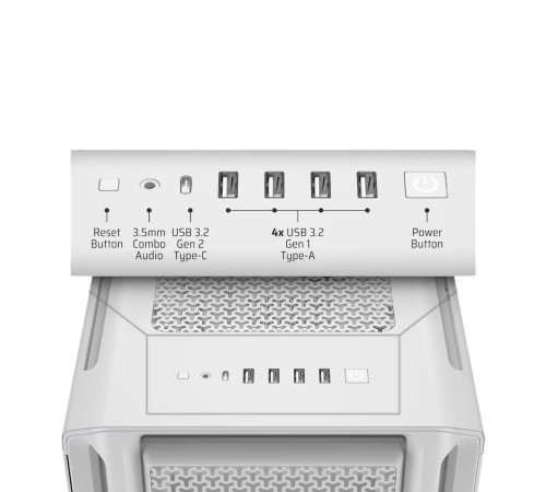 Корпус без блока питания/ Case Corsair 5000T, Midi-Tower, TG, no fan, 4xUSB-A 3.2, 1xUSB 3.2 Type-C, E-ATX, ATX, mATX, mITX White