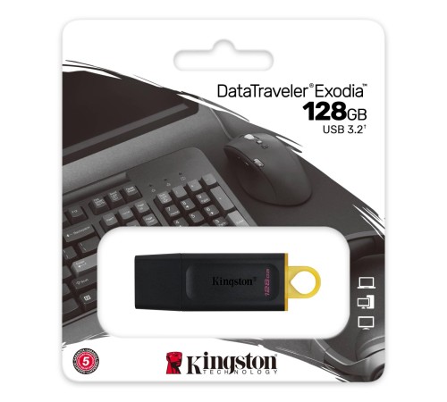 Флэш USB Kingston 128GB USB3.2 Gen1 DataTraveler Exodia (Black + Yellow)/ Kingston 128GB USB3.2 Gen1 DataTraveler Exodia (Black + Yellow) Флэш USB Kingston 128GB USB3.2 Gen1 DataTraveler Exodia (Black + Yellow)/ Kingston 128GB USB3.2 Gen1 DataTraveler Exodia (Black + Yellow)