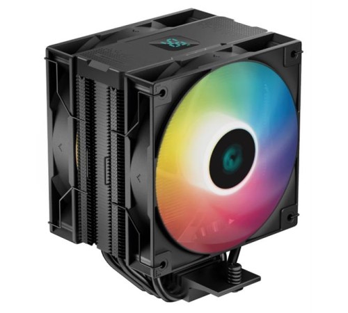 Кулер для процессора DEEPCOOL AG400 DIGITAL PLUS LGA1700/1200/115X/AM5/AM4 (9шт/кор, TDP 220W, PWM, DUAL ARGB Fan 120mm, 4 тепл. трубки, черный) RET (R-AG400-BKADMP-G-1)