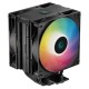 Кулер для процессора DEEPCOOL AG400 DIGITAL PLUS LGA1700/1200/115X/AM5/AM4 (9шт/кор, TDP 220W, PWM, DUAL ARGB Fan 120mm, 4 тепл. трубки, черный) RET (R-AG400-BKADMP-G-1)