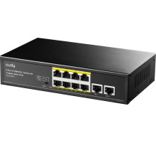 Коммутатор/ 8-Port 10/100M PSE RJ-45  +2 RJ45 10/100/1000M Uplink Port Unmanaged PoE+ Switch 120W, CCTV/VLAN mode support, long distance:250M at CCTV mode. Support PD Alive Function, ±4 KV Surge Protection,  802.3af/at standard,  Alternative 1/2(+),3/6(-)
