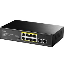 Коммутатор/ 8-Port 10/100M PSE RJ-45  +2 RJ45 10/100/1000M Uplink Port Unmanaged PoE+ Switch 120W, CCTV/VLAN mode support, long distance:250M at CCTV mode. Support PD Alive Function, ±4 KV Surge Protection,  802.3af/at standard,  Alternative 1/2(+),3/6(-)