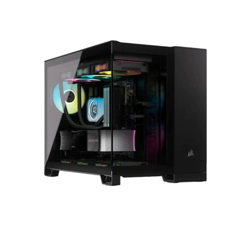 Корпус без блока питания/ Case Corsair 2500X Airflow, Midi-Tower, TG, no fan, 2xUSB-A 3.2, 1xUSB 3.2 Type-C, mATX, mITX Black