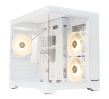 Корпус без блока питания/ Case HSPD F330, Panoramic Mini-tower, White, TG, 0.5 SPCC, 3x120mm ARGB (FN027) mATX, mITX 160/400/200mm 1x2.5", 2x3.5", 4xPCI 1xUSB-C 3.0, 2xUSB-A1.0 428x280x375mm