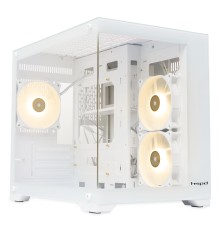 Корпус без блока питания/ Case HSPD F330, Panoramic Mini-tower, White, TG, 0.5 SPCC, 3x120mm ARGB (FN027) mATX, mITX 160/400/200mm 1x2.5", 2x3.5", 4xPCI 1xUSB-C 3.0, 2xUSB-A1.0 428x280x375mm