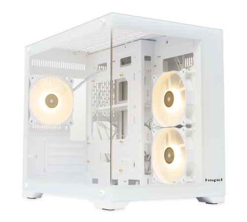 Корпус без блока питания/ Case HSPD F330, Panoramic Mini-tower, White, TG, 0.5 SPCC, 3x120mm ARGB (FN027) mATX, mITX 160/400/200mm 1x2.5", 2x3.5", 4xPCI 1xUSB-C 3.0, 2xUSB-A1.0 428x280x375mm Корпус без блока питания/ Case HSPD F330, Panoramic Mini-tower, White, TG, 0.5 SPCC, 3x120mm ARGB (FN027) mATX, mITX 160/400/200mm 1x2.5", 2x3.5", 4xPCI 1xUSB-C 3.0, 2xUSB-A1.0 428x280x375mm