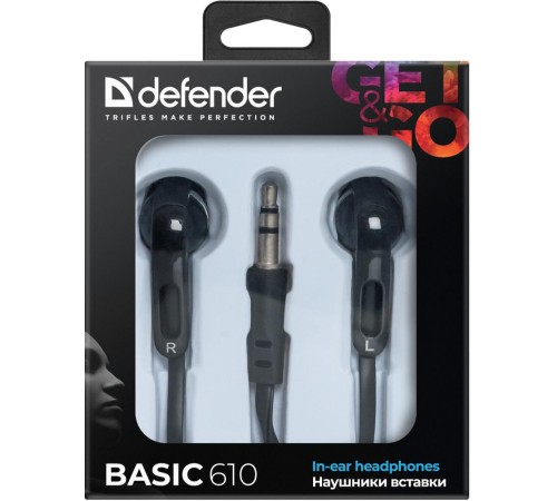 Defender Наушники вставки Basic 610 черный