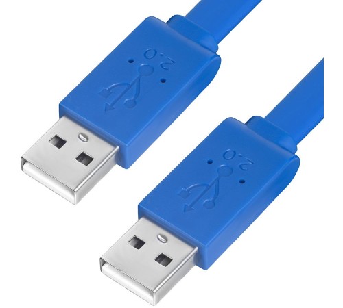 Greenconnect Кабель PROF 1.0m USB 2.0, AM/AM, плоский, синий, морозостойкий, GCR-UM4MF-BD-1.0m Greenconnect Кабель PROF 1.0m USB 2.0, AM/AM, плоский, синий, морозостойкий, GCR-UM4MF-BD-1.0m