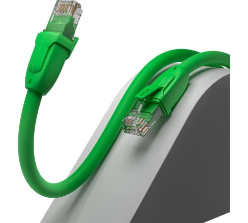 GCR Патч-корд прямой 0.75m UTP кат.6, зеленый, 24 AWG, ethernet high speed, RJ45, T568B, GCR-52384