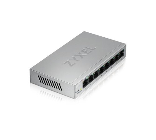 Коммутатор Smart L2 коммутатор Zyxel GS1200-8, 8xGE, настольный, бесшумный, с поддержкой VLAN, IGMP, QoS и Link Aggregation