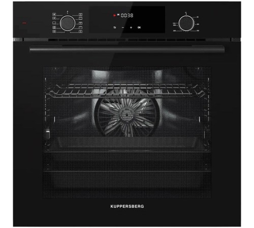 Встраиваемый духовой шкаф KUPPERSBERG/ Встраиваемый духовой шкаф KUPPERSBERG, High-Tech, объем 80 л, 10 режимов работы, телескопические направляющие, цифровой таймер, 2 стекла в дверце, утапливаемые переключатели, энергоэффективность А, цвет черный