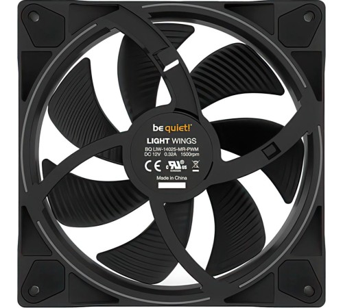 Кулер для корпуса/ Case Cooler be quiet! LIGHT WINGS 140mm PWM (140x140x25mm, 4-pin PWM, ARGB, 56CFM, 23.3dBA, 1500RPM, Black) Кулер для корпуса/ Case Cooler be quiet! LIGHT WINGS 140mm PWM (140x140x25mm, 4-pin PWM, ARGB, 56CFM, 23.3dBA, 1500RPM, Black)