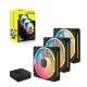 Кулер для корпуса/ Case Cooler Corsair iCUE LINK LX120-R RGB Reverse (120x120x25mm, 4-pin PWM, RGB, 66.7CFM, 37.7dBA, 2400RPM, Black, 3pcs)