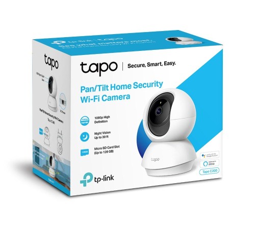 Камера/ 1080P indoor IP camera, 360° horizontal and 114° vertical range, Night Vision, Motion Detection, 2-way Audio, support 128G MicroSD card