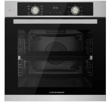 Встраиваемый духовой шкаф KUPPERSBERG/ Встраиваемый духовой шкаф KUPPERSBERG, электрический, High-Tech, 60 см, объем 80 л, 8 режимов, поворотное управление, макс. Температура 300 градусов, дисплей, таймер, цвет нержавеющая сталь/черный