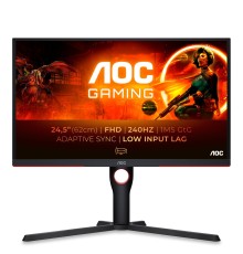 Монитор игровой 24.5'' 16:9 1920х1080(FHD) VA, 240 Hz, 300cd/m2, 3000:1, 80M:1, 0,5 ms, 2xHDMI, DP, USB-Hub, Height adj, Pivot, Tilt, Swivel, Black, Red