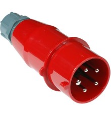 Вилка Вилка IEC 309 трехфазная, 32A, 380V, разборная, красная