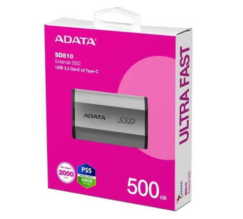 Внешний накопитель Внешний SSD 500GB USB 3.2 Gen 2x2 Type-C R2000/W2000MB/s 3D NAND COLOR BOX серебристый Внешний накопитель Внешний SSD 500GB USB 3.2 Gen 2x2 Type-C R2000/W2000MB/s 3D NAND COLOR BOX серебристый