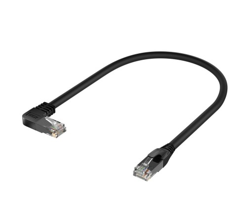 GCR Патч-корд прямой 0.5m UTP кат.5e, черный, левый угол, литой, ethernet high speed, RJ45, T568B, GCR-53149 GCR Патч-корд прямой 0.5m UTP кат.5e, черный, левый угол, литой, ethernet high speed, RJ45, T568B, GCR-53149