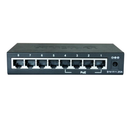 Сетевой коммутатор/ DES-1008P/C1A Unmanaged Switch 8x100Base-TX (4x100Base-TX PoE), PoE Budget 52W, metal case Сетевой коммутатор/ DES-1008P/C1A Unmanaged Switch 8x100Base-TX (4x100Base-TX PoE), PoE Budget 52W, metal case