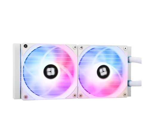 Водяное охлаждение для процессора/ Water Cooling System Thermalright Aqua Elite 240 White Argb V3 (240mm, White, ARGB/ Fans: 2x120mm, 66.17CFM, 25.6dBA, 1500RPM/ Pump height 53mm, 23dBA, 3300RPM, Rad thickness 27mm/ S: 1200, 1700, 1851, 2011, 2066, 115X,