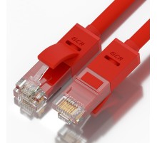 GCR Патч-корд прямой 35.0m UTP кат.5e, красный, позолоченные контакты, 24 AWG, литой, ethernet high speed 1 Гбит/с, RJ45, T568B, GCR-50946