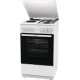 Комбинированная плита Gorenje/ Комбинированная плита Gorenje, полезный объем 68 л, очистка паром AquaClean, сводчатая форма духовки, механическое управление, электроподжиг, цвет белый