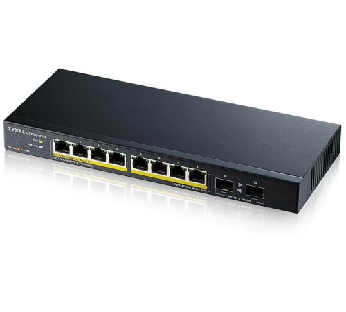 Коммутатор/ Zyxel GS1100-10HP 8xGE PoE+ 2xSFP PoE+ Switch Desktop Silent 130W PoE Budget Kensigton lock Коммутатор/ Zyxel GS1100-10HP 8xGE PoE+ 2xSFP PoE+ Switch Desktop Silent 130W PoE Budget Kensigton lock