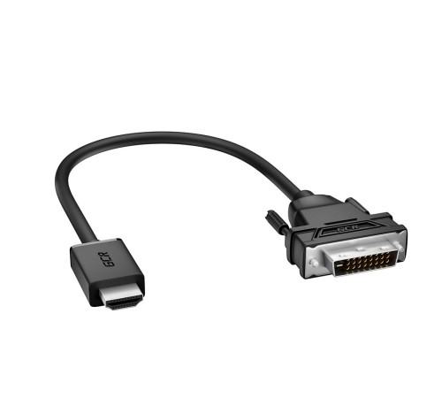 GCR Кабель 0.5m HDMI-DVI, 19M / 25M Dual Link, черный, 30 AWG, двойной экран, GCR-55518