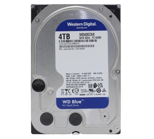 Жесткий диск Western Digital Blue HDD 3.5" SATA 4Tb, 5400rpm, 256MB  buffer, WD40EZAX, 1 year