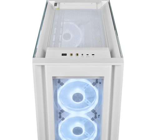 Корпус без блока питания/ Case Corsair iCUE 5000X RGB QL Edition, Midi-Tower, TG, 4x120mm RGB, 2xUSB-A 3.2, 1xUSB 3.2 Type-C, E-ATX, ATX, mATX, mITX White